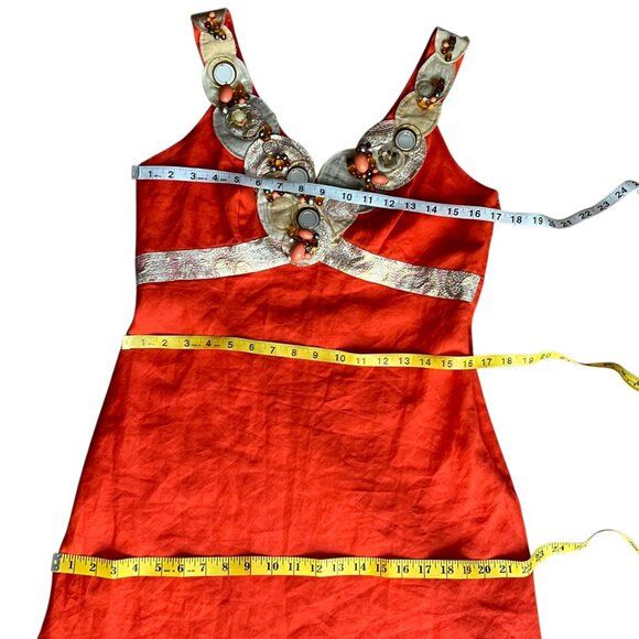 Vintage Medium Dress Y2K beaded Cocktail Dress Fall Rene Derhy Paris RARE Large - Picture 17 of 17